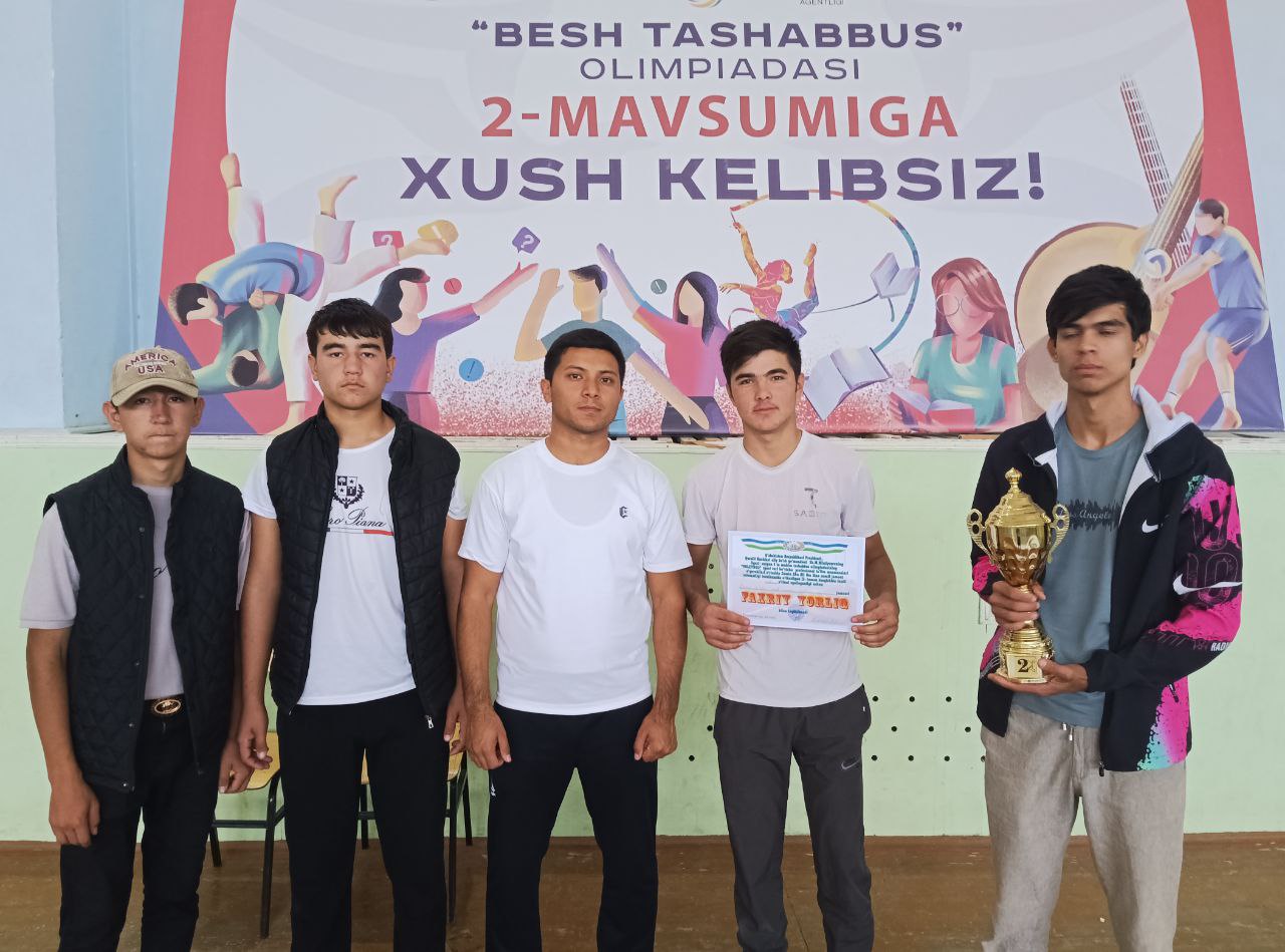 Zomin tuman Abu Ali ibn Sino nomli jamoat salomatligi texnikumi sport zalida 2023-yil 11-oktabr kuni «Besh tashabbus olimpiadasi» doirasida Zomin tumani professional talim muassasalari osmir va qizlar jamoalari o‘rtasida ikkinchi bosqich “Voleybol” sport musoboqalari tashkil etildi.