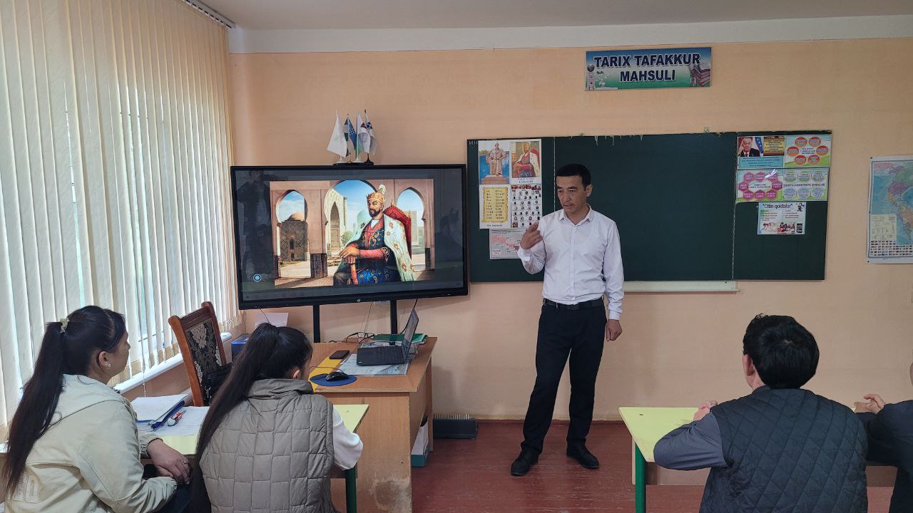 » AMIR TEMUR — Sohibqiron , buyuk sarkarda » mavzusida » Ma‘naviyat soat » lari guruhlar kesimida yuqori saviyada tashkil etil
